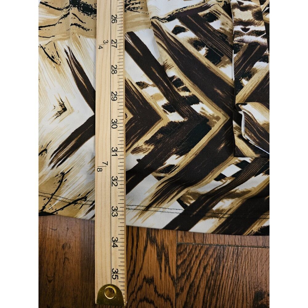 Emma & Michele Printed Wrap Dress Size M Brown Black Animal Print Belted - Picture 10 of 10